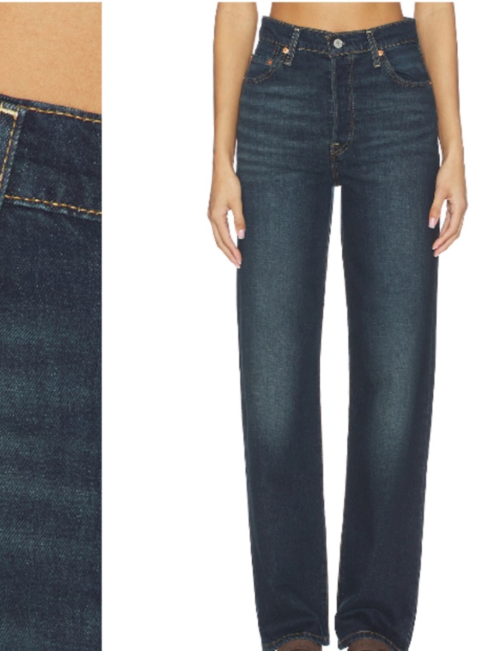 Levi’s Ribcage Straight Leg Jeans Dark Wash High Rise Size 30